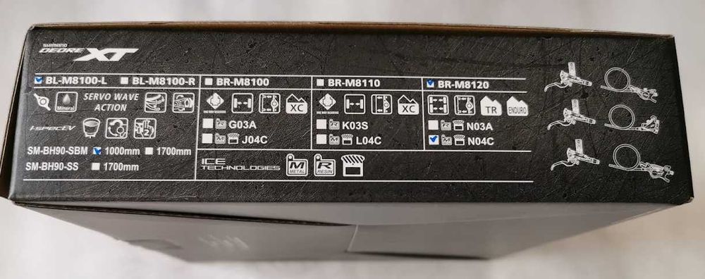 SHIMANO M8120 XT  Hamulec 4-tłoczkowy Przedni 1000mm