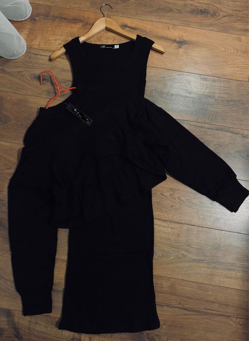 костюм теплий сукня + кофта рубчик ангора