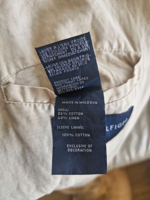 Marynarka Tommy Hilfiger bawełna len
