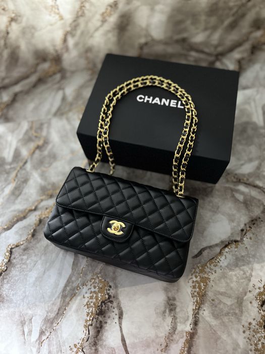 Сумка CHANEL  Double Flap Bag Caviar Medium Gold