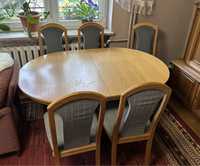 Stół drewniany rozkładany 5 krzeseł meble holenderskie