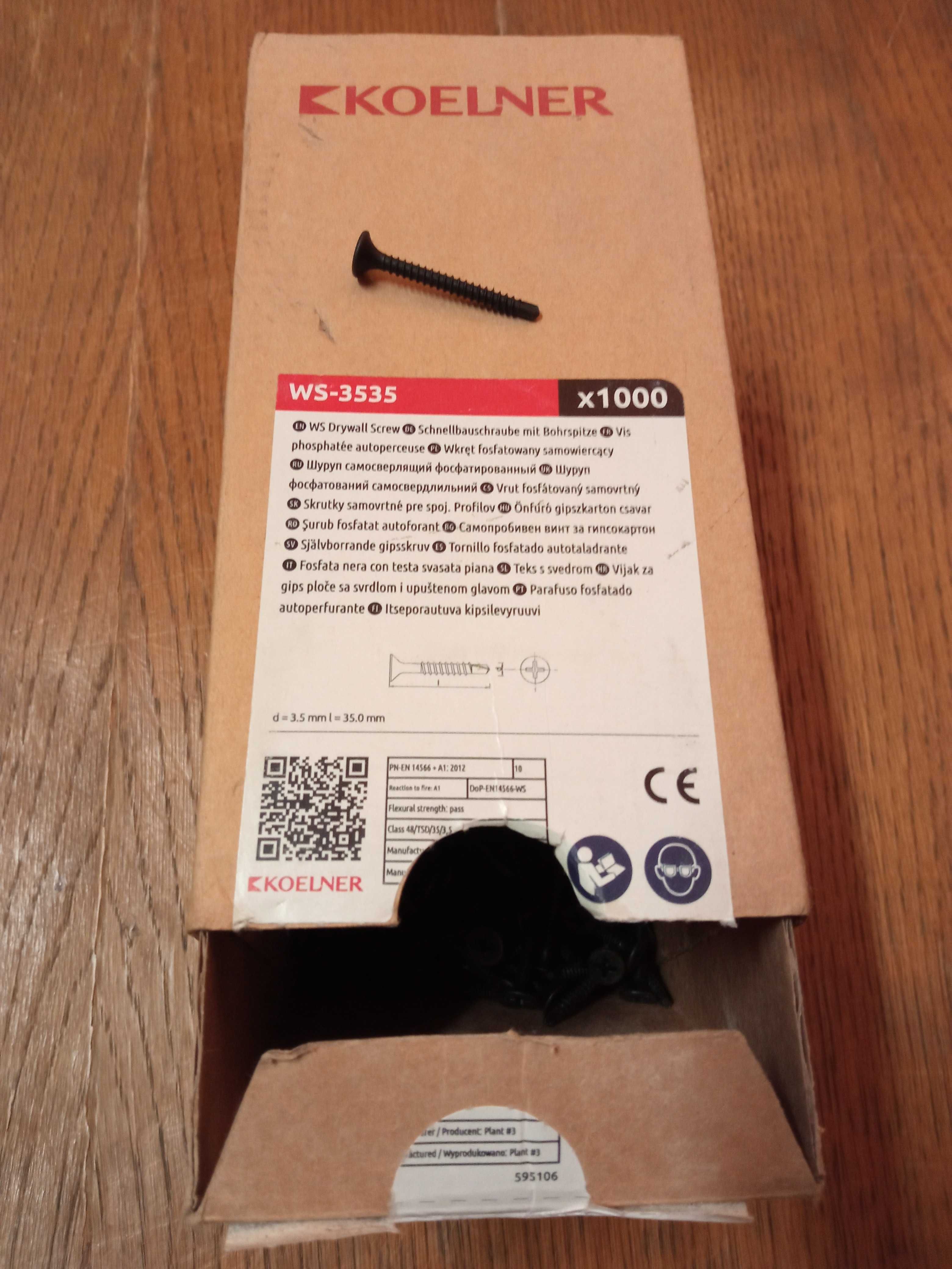 Wkręty samowiercące do profili stal do k-g 3,5x35mm 925szt przeliczone