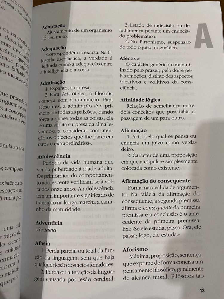 Dicionario Breve de Filosofia - Alberto Antunes - ano 2000