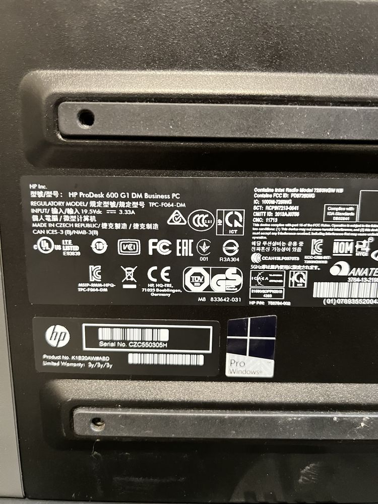 HP ProDesk 600 G1 i5-4590T 8 RAM 256Gb