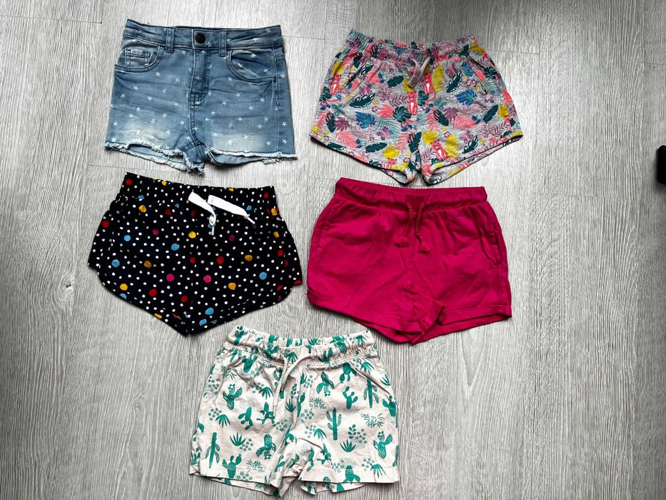 Krótkie spodenki, r. 110/116, 5 sztuk