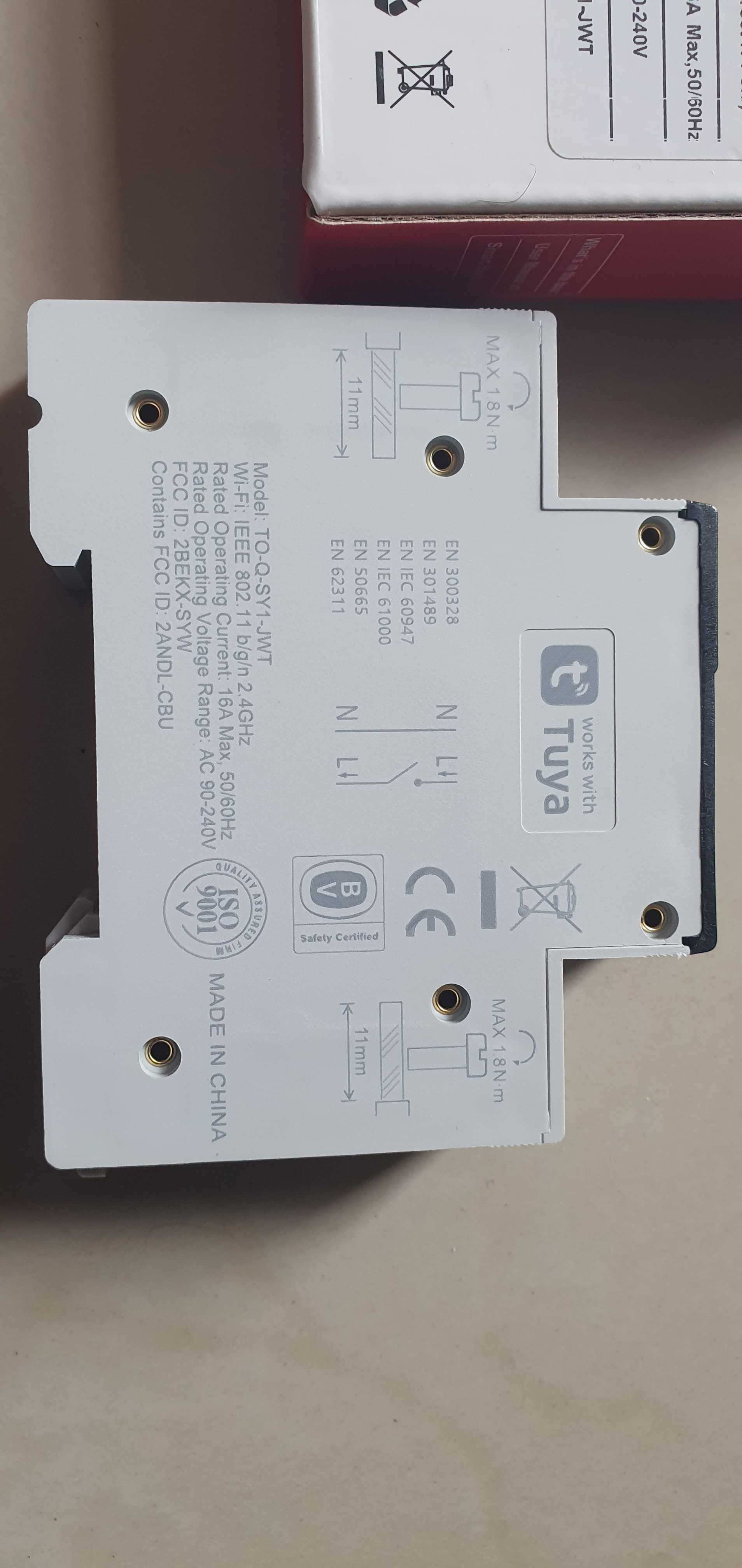 Stycznik WIFI TO-Q-SY1-JWT 16A TUYA Licznik energii Smart Life