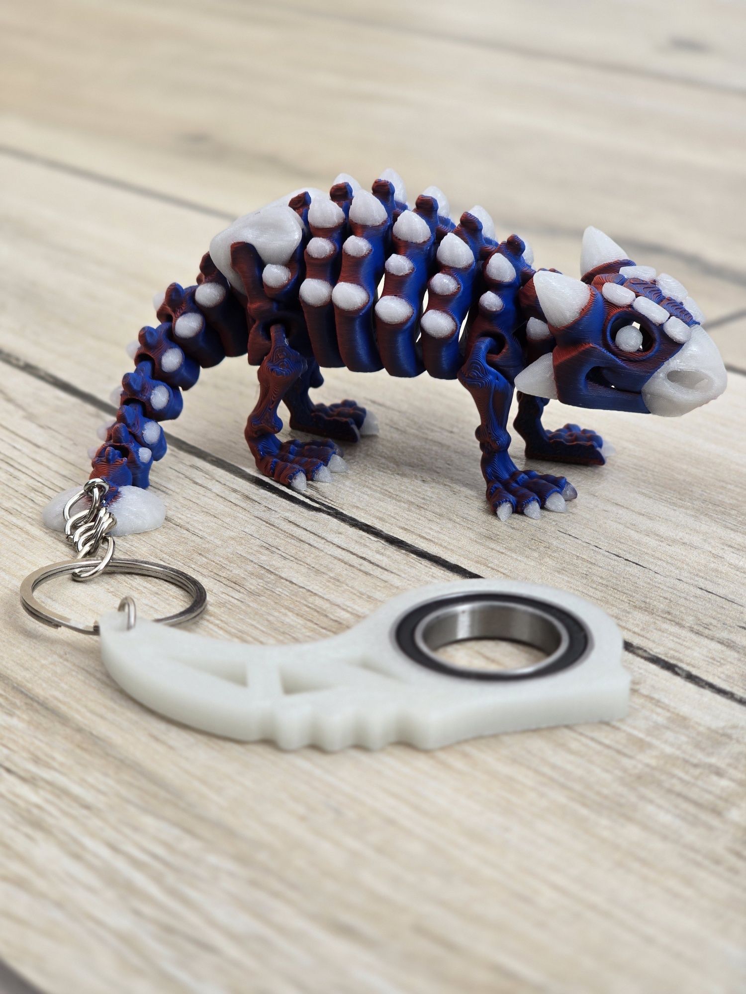 Świecący Keyspinner + Ankylozaur 2w1- KeyRambit KeyFlipper Druk3d