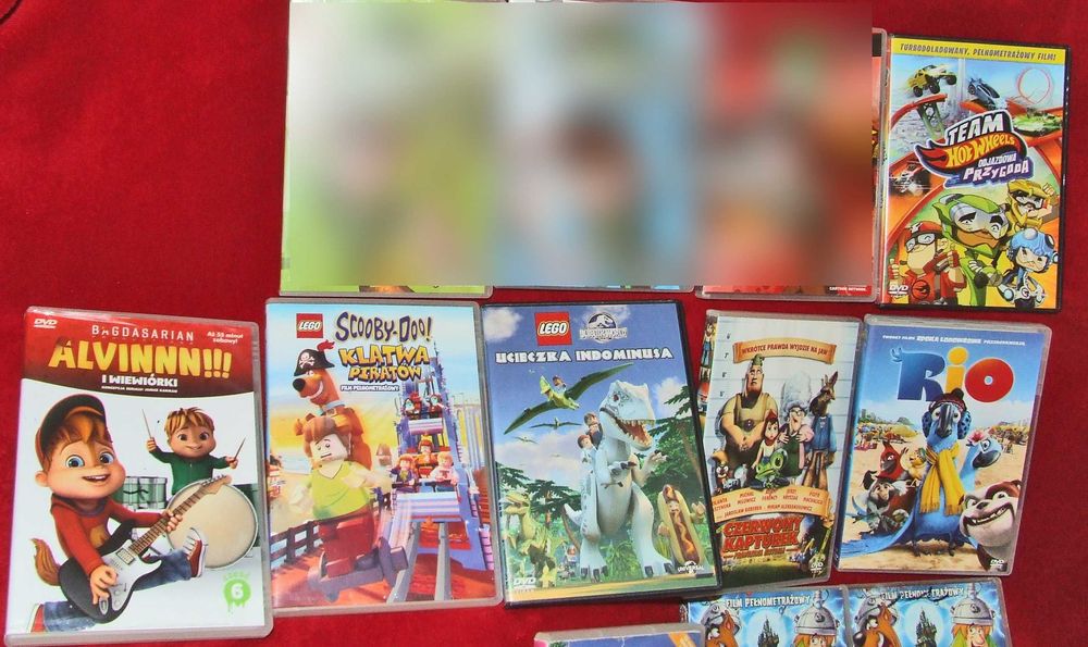 DVD dla dzieci zestaw:  Alvin, Rio, Lego, Scooby