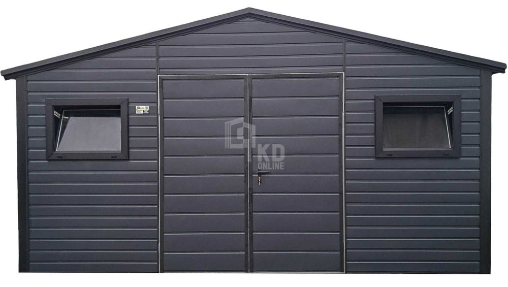 Schowek domek ogrodowy 4,5x3m Brama dwuskrzydłowa 2x okno  dach TKD256