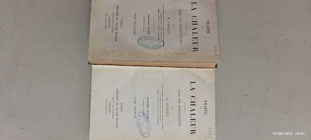 Livros Pa-3 - E.Péglet - Traité de La Chaleur (ler descrição)