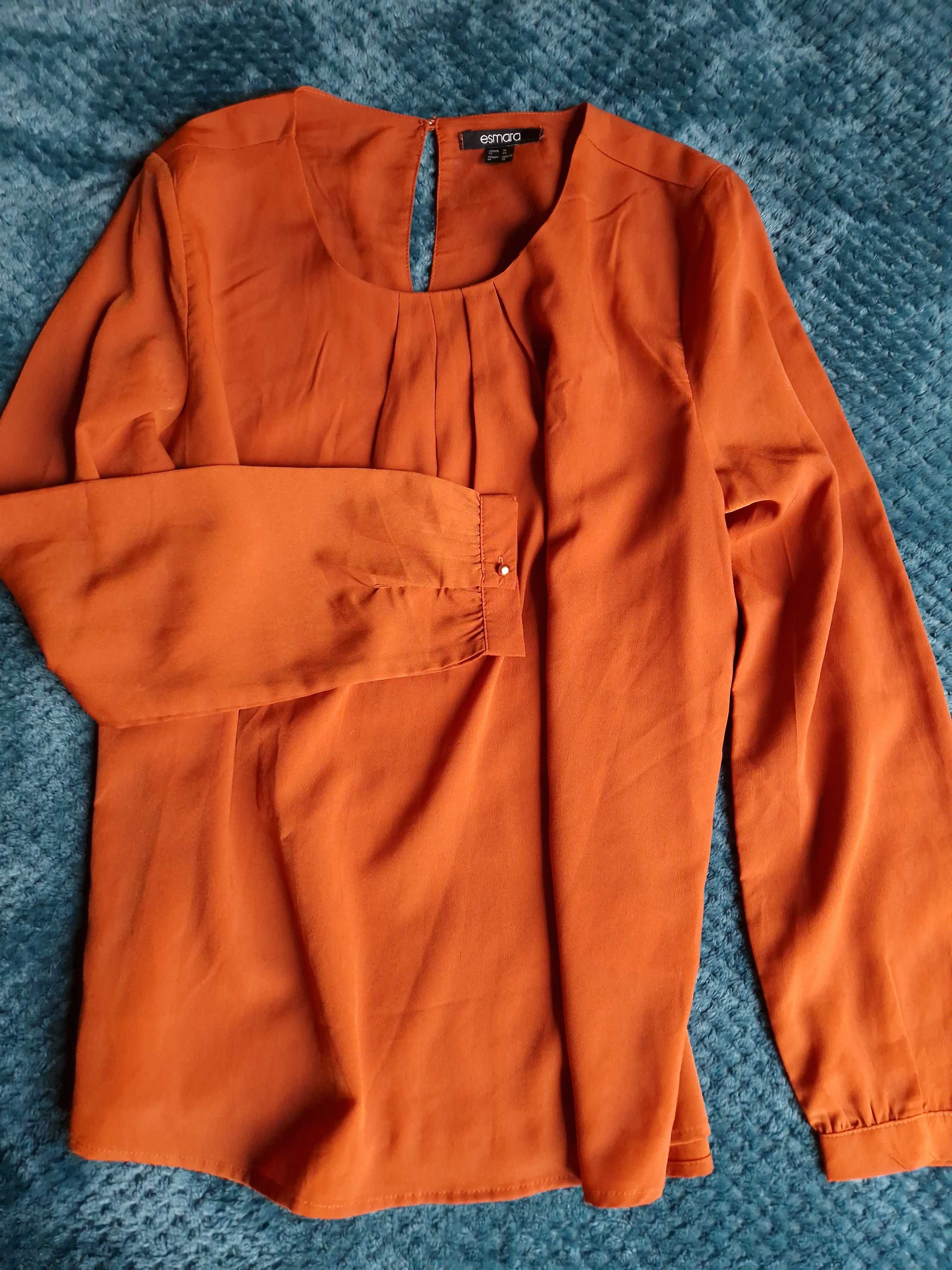 Koszula w kolorze jesieni - pomarańczowa elegancka 42