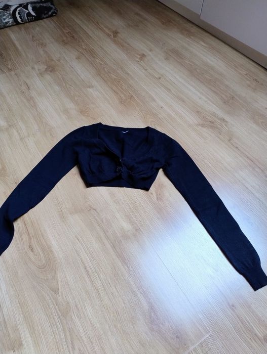 Czarne bolerko dzianinowe xs