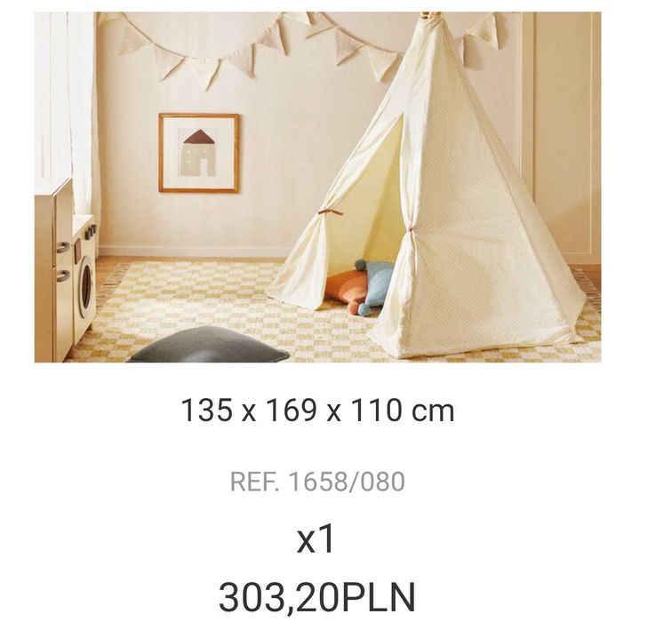 Namiot dziecięcy fosforyzujący Zara home