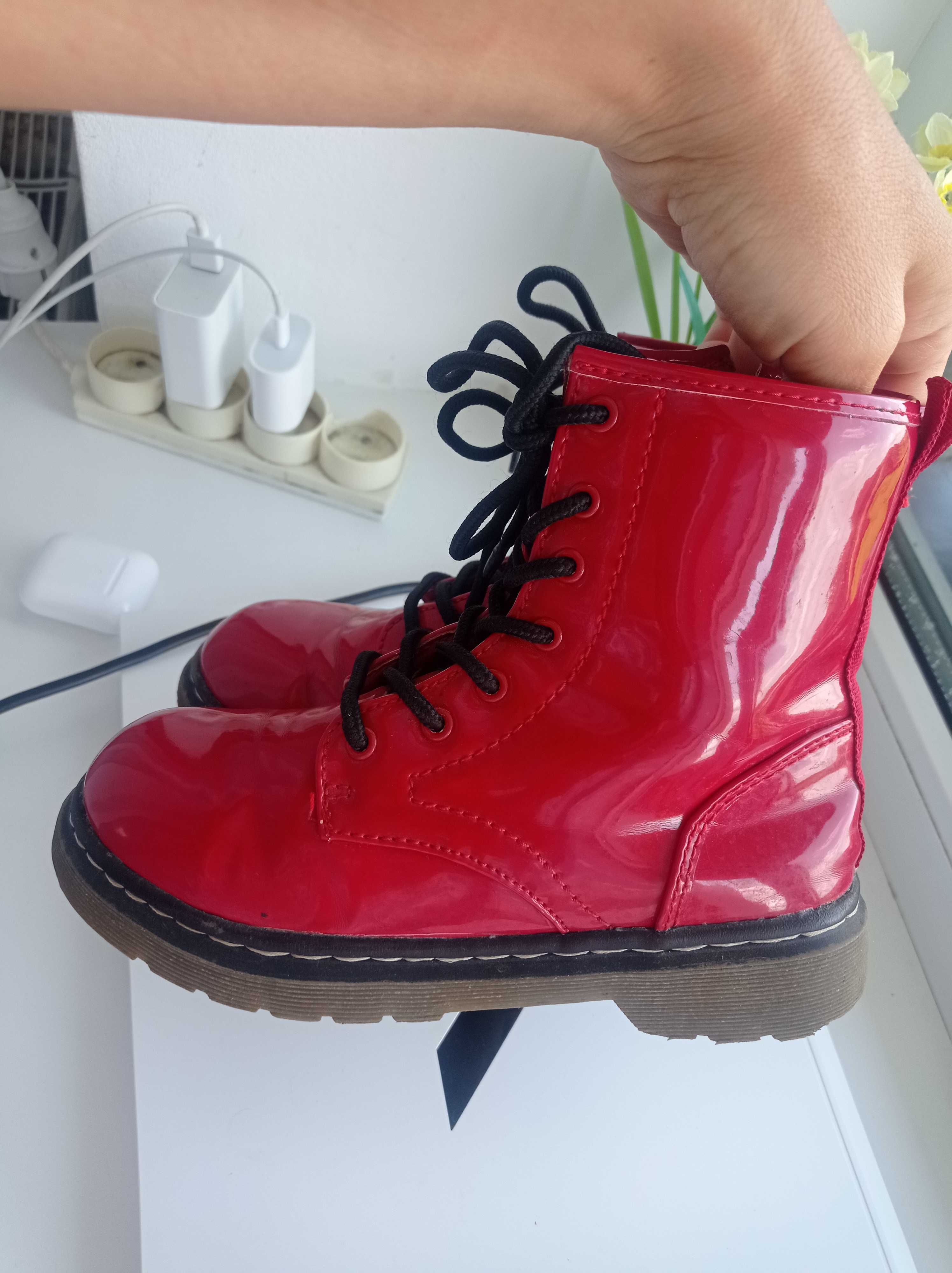 Черевички чобітки на дівчинку червоні стильні модні 31 розмір
