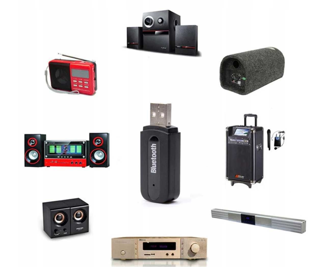 ODBIORNIK DŹWIĘKU adapter bluetooth usb aux bezprzewodowa transmisja