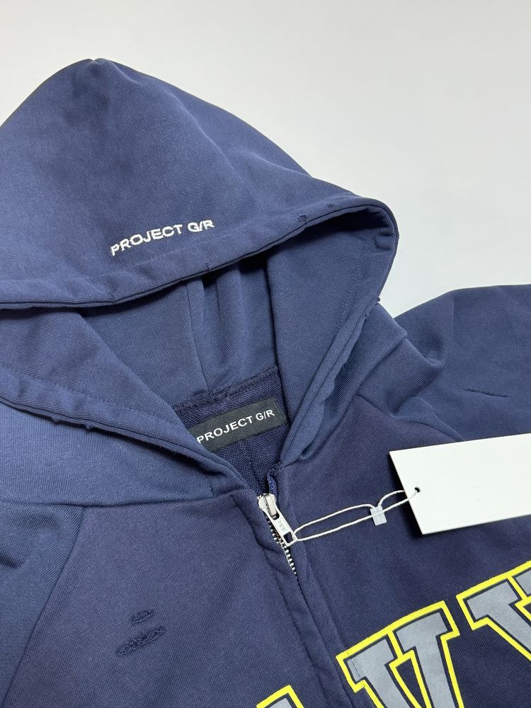 Зіп худі Grailz Project G/R Navy M L ERD Oversized Rick Zip up hoodie