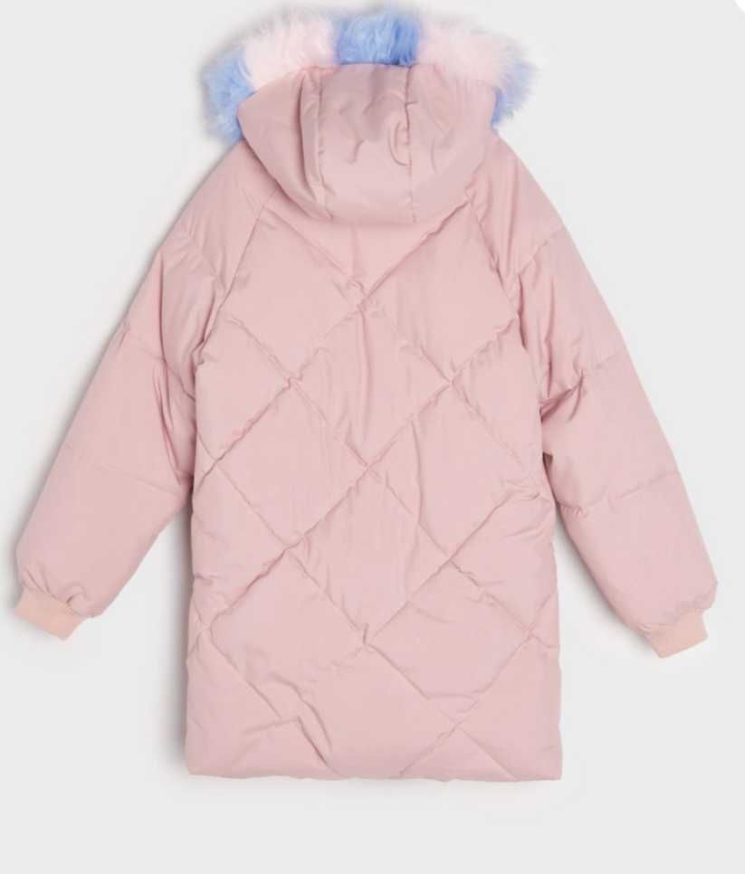 Nowa kurtka zimowa damska puchowa pikowana różowa płaszcz parka