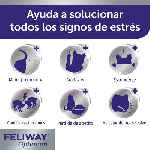 Difusor + 3 recargas Feliway Optimum (anti-stress para gatos)