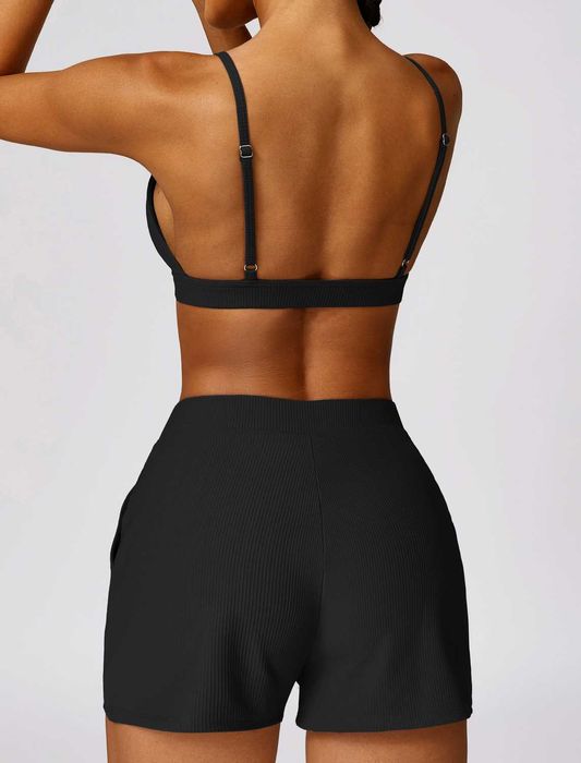 Топ спортивний Alo Yoga Ribbed Bra Black 85264-BK