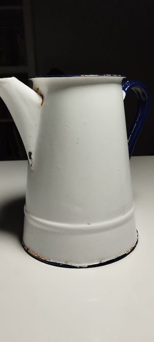 Stary, emaliowany dzbanek, SILESIA RYBNIK