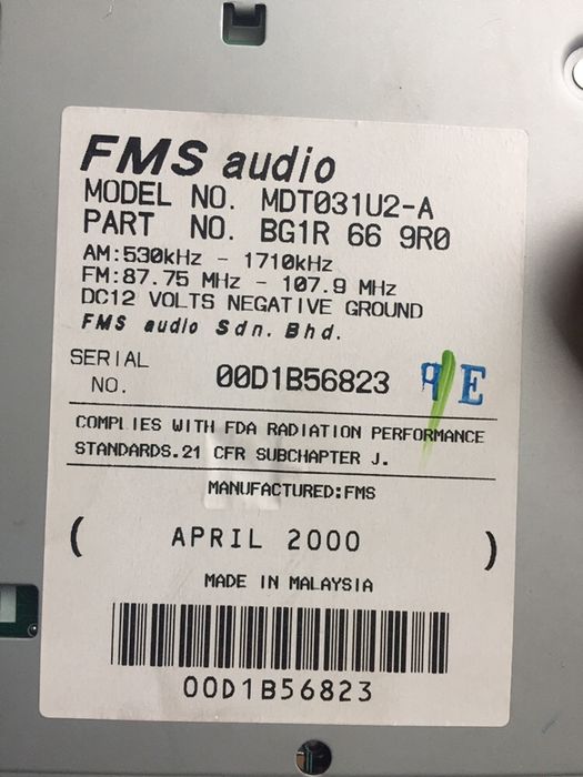 Продам авто магнітолу FMS audio Mazda