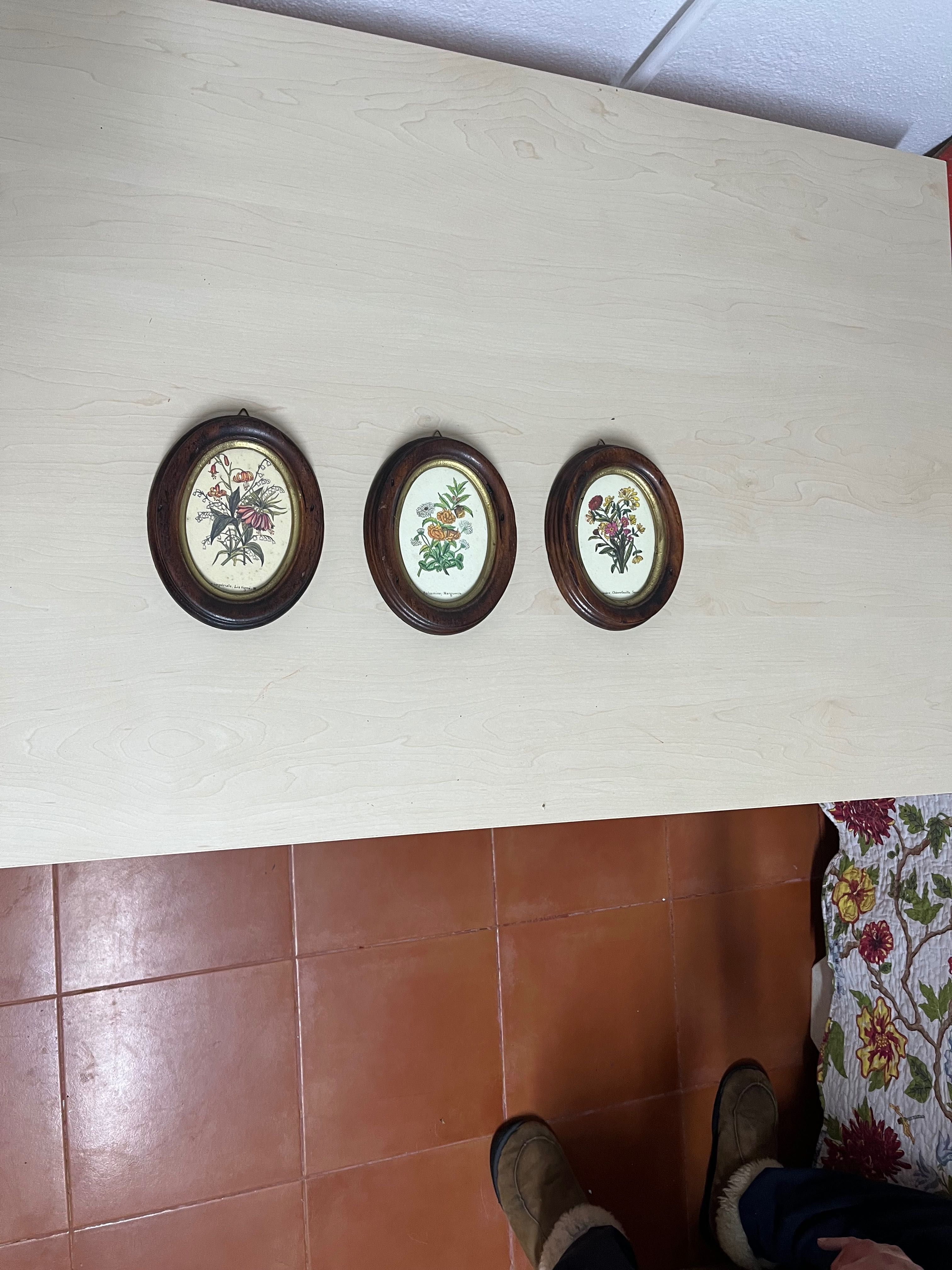 Vendo coleção Floral de 3 quadros de parede