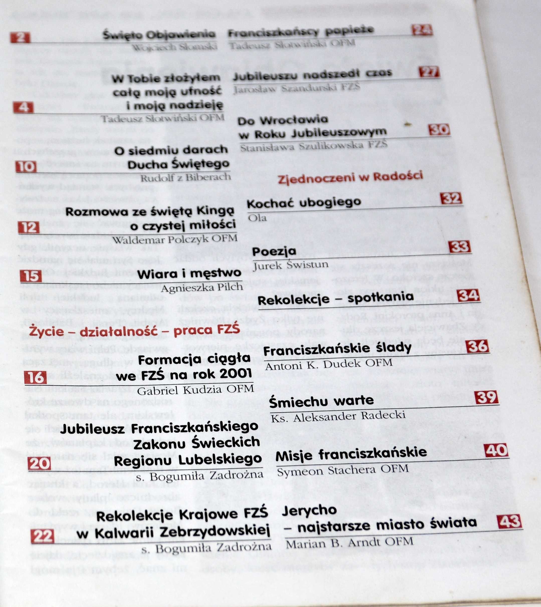 Głos Św. Franciszka 1/2001 Franciszkańscy papieże