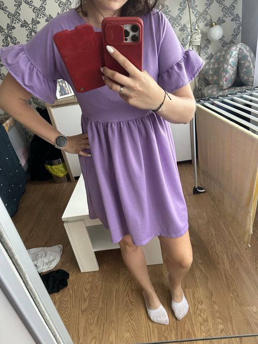 Zwiewna sukienka w kolorze lila s/m PAKUTEN