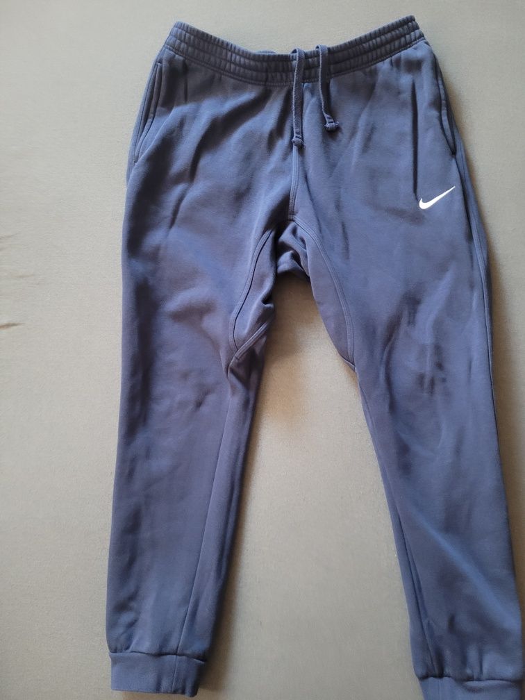 Spodnie dresowe męskie granatowe L Nike gruby materiał