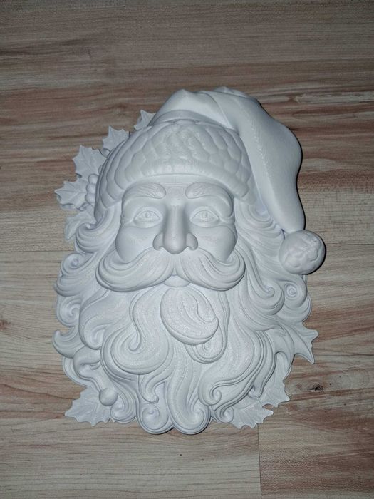 Świety Mikołaj na ścianę, drzwi - dekoracja świąteczna z drukarki 3d.