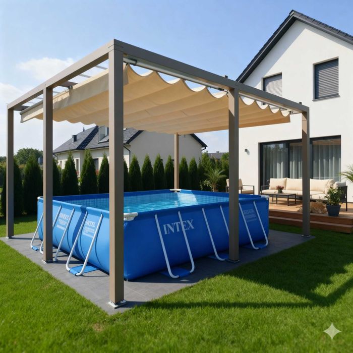 Roleta Rzymska Taras Pergola Wodoodporna Na Wymiar Ultra Mocna