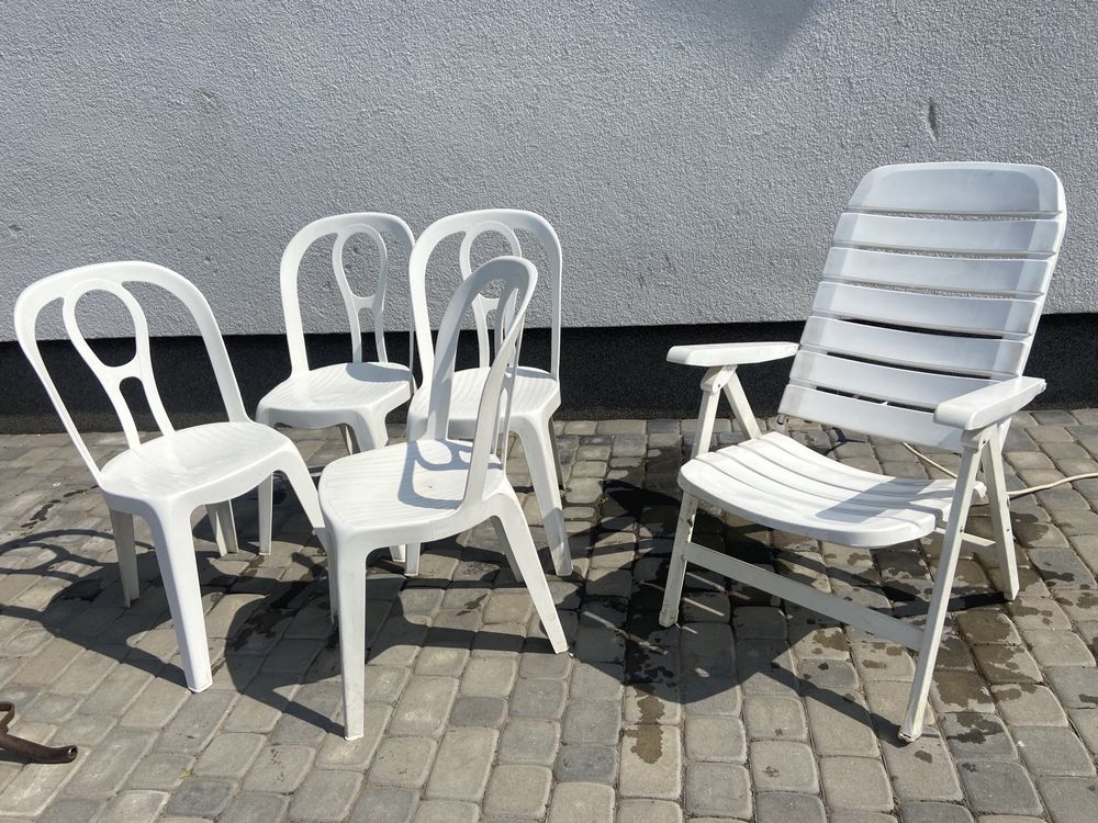 Krzesła ogrodowe białe plastik