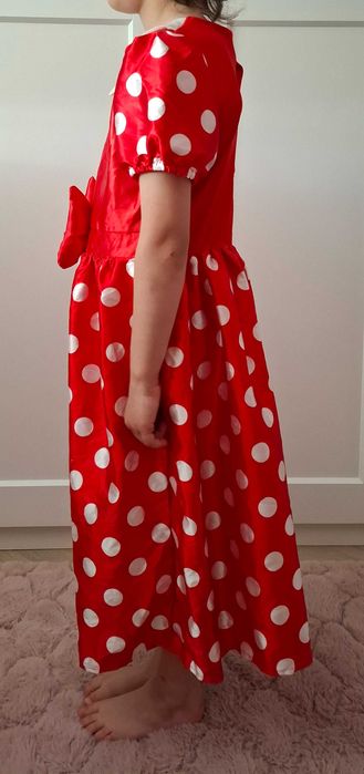 Strój Kostium Przebranie Myszka Minnie Sukienka + Opaska H&M 134-140