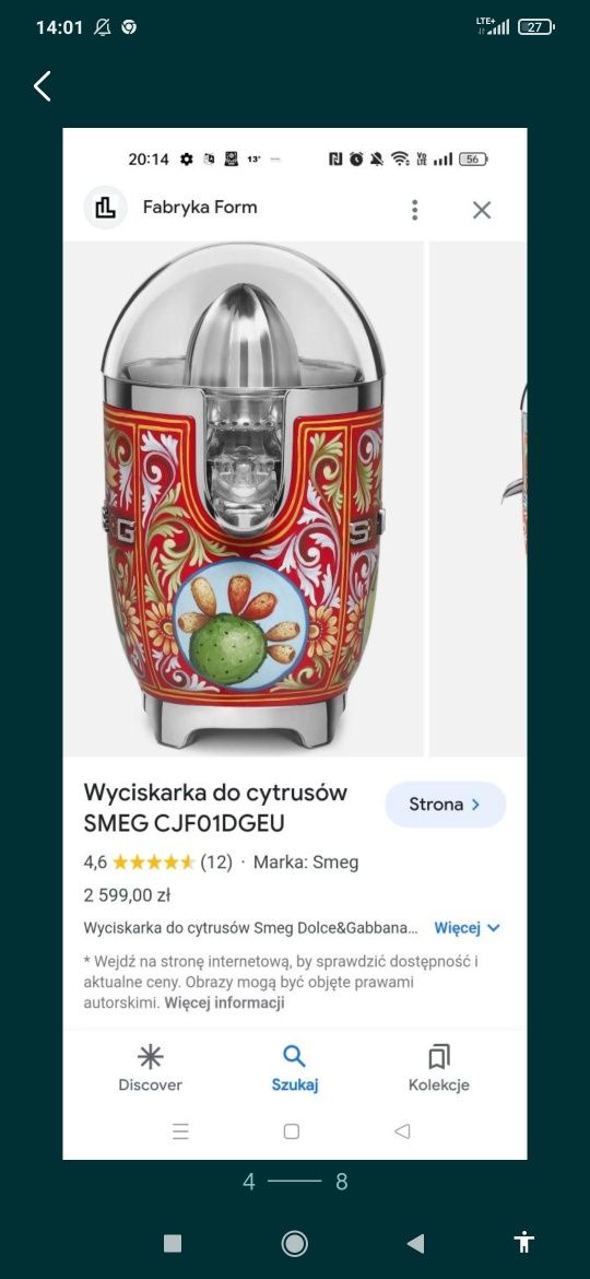 Nowa wyciskarka plus papiery Smeg