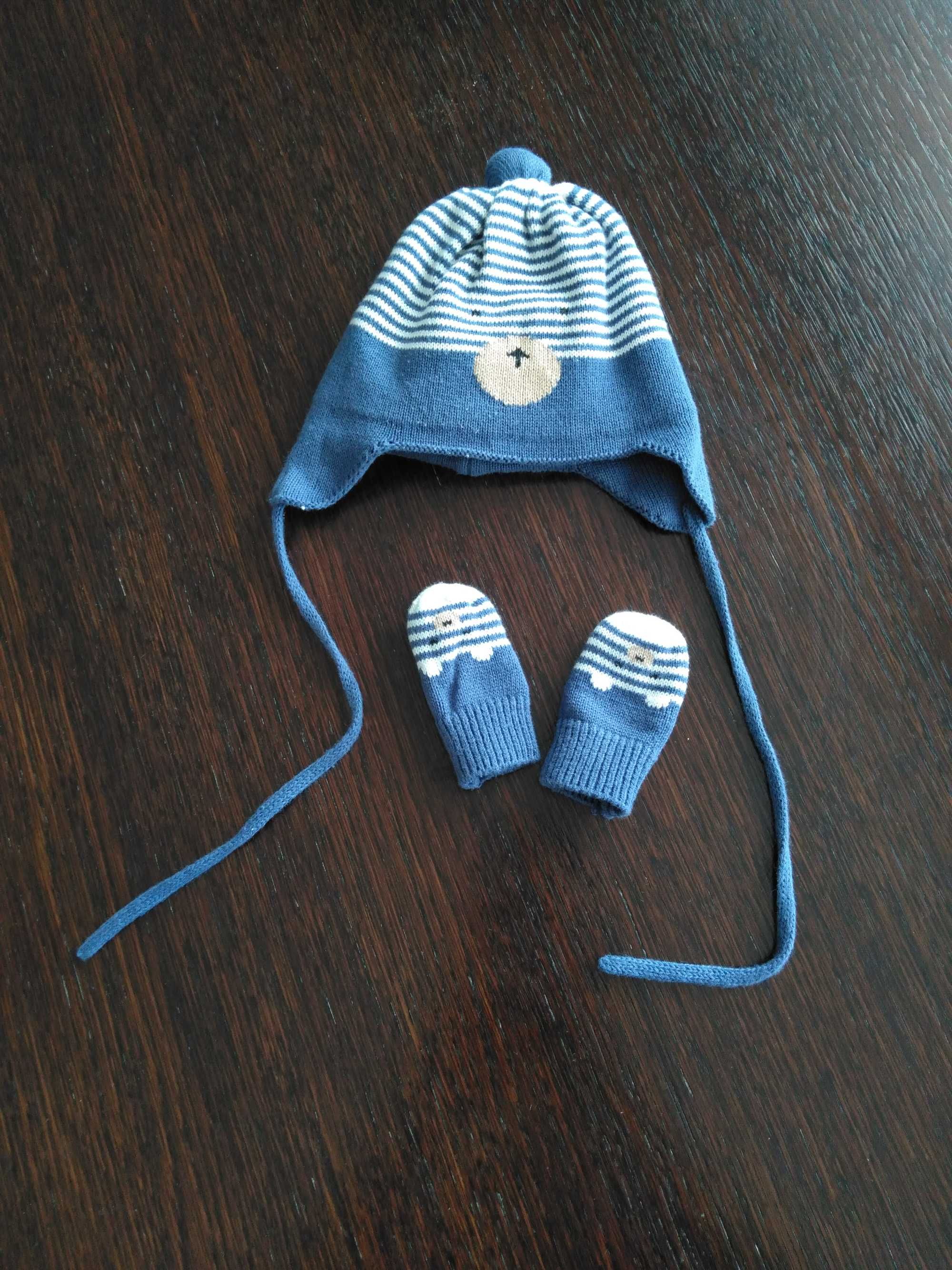 Czapka i rękawiczki dla noworodka