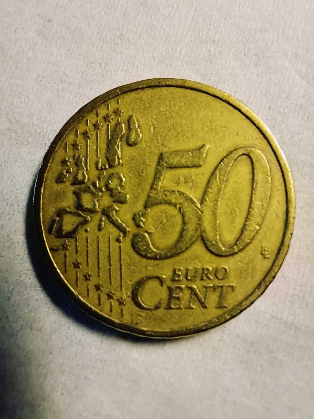 50 Euro Cent, Grecja, 2002, Atens, Mosiądz