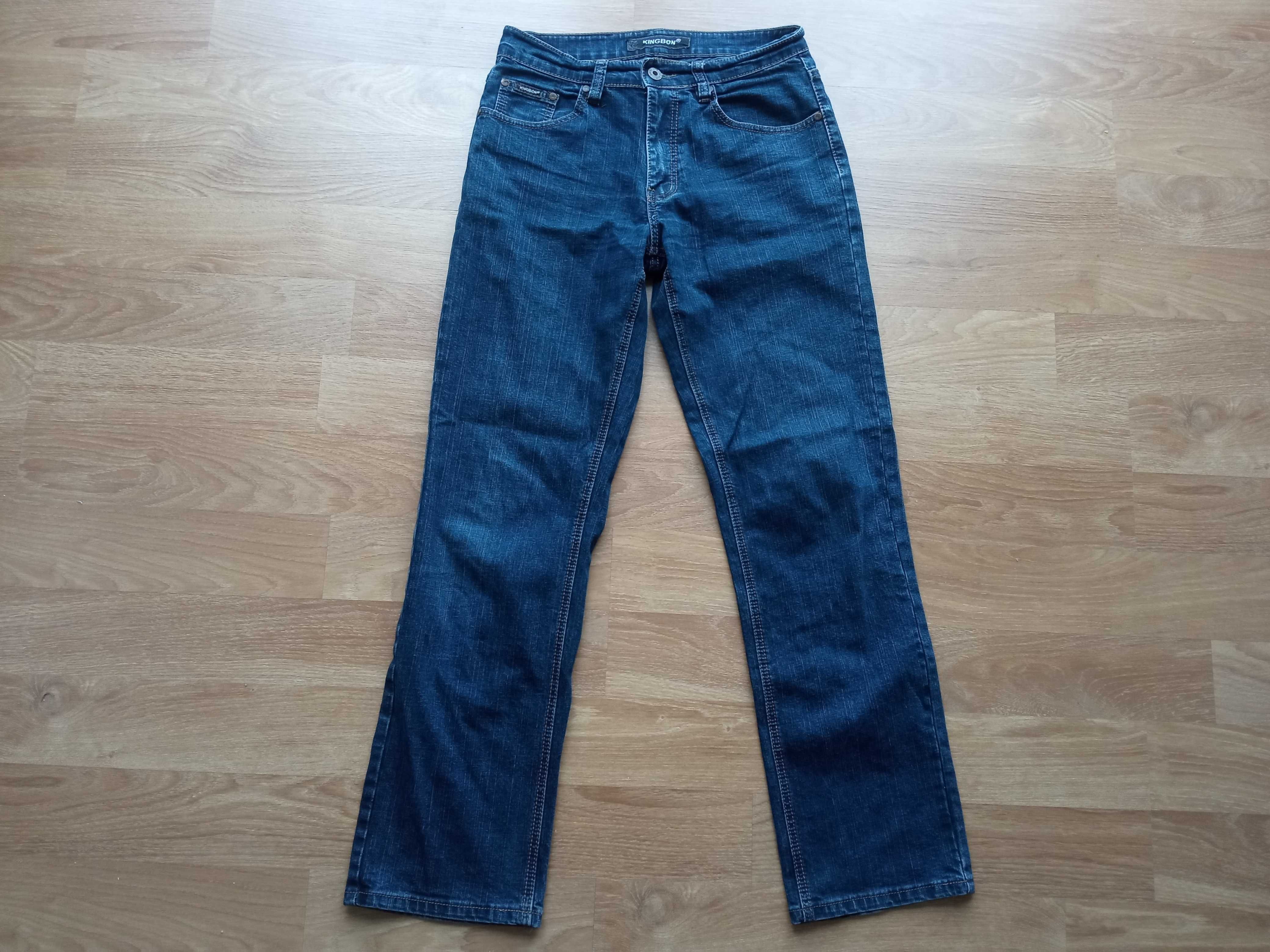 Męskie spodnie jeansowe jeansy Kingbon granatowe W31 L32