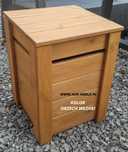 Taboret z pojemnikiem Pufa Skrzynia 40x40x50 KOLOR ORZECH WŁOSKI MAT
