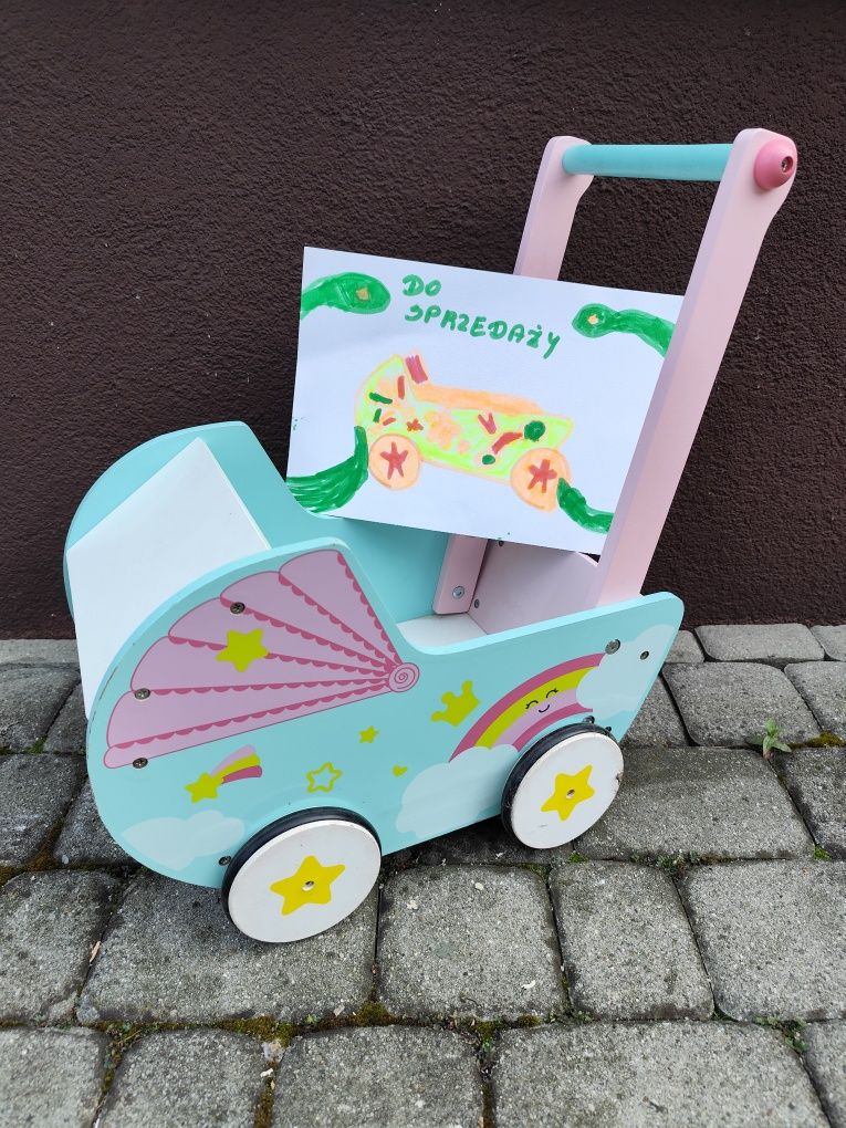 Wózeczek dziecięcy drewniany