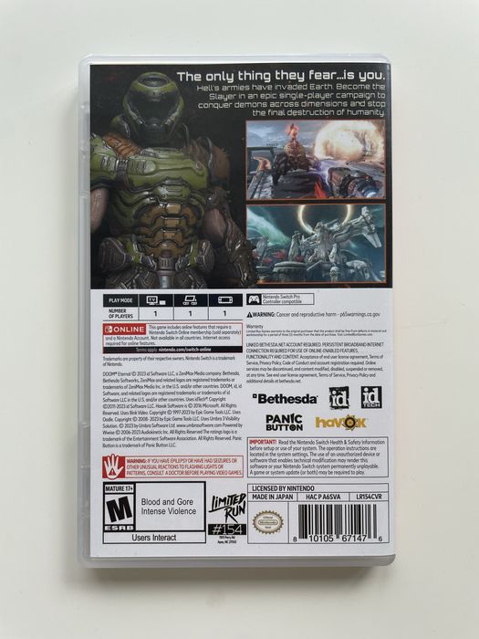 Doom Eternal (Limited Run) картридж для Nintendo Switch