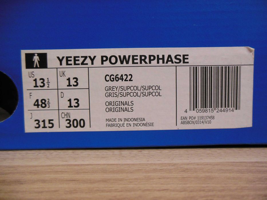 48 2/3 Adidas Yeezy Powerphase Calabasas Grey CG6422