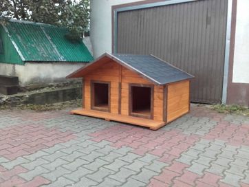 Buda dla dwóch psów Duża XL ocieplona otwierany dach