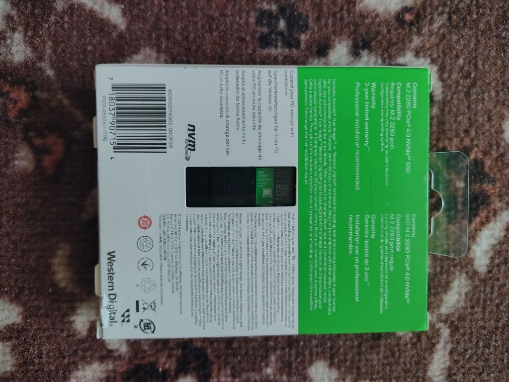 Накопичувач SSD M.2 2280 1TB SN3000 WD новий запечатаний