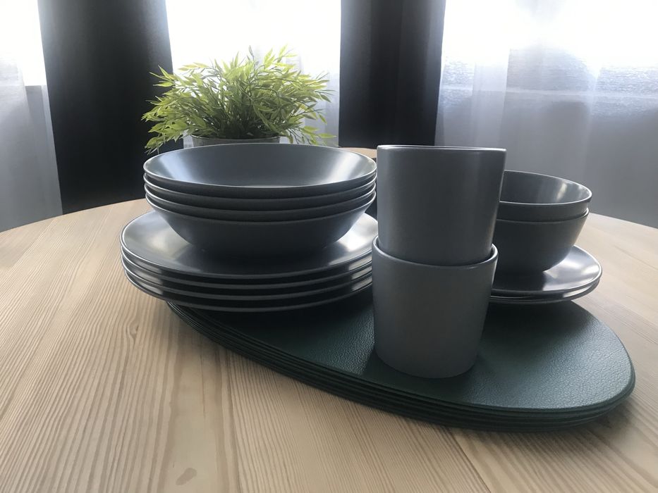 Ikea Dinera zestaw obiadowy+kubki+miseczki