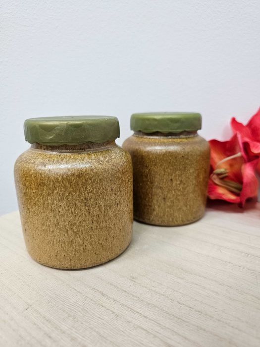 Ceramiczne słoiczki vintage z pokrywkami