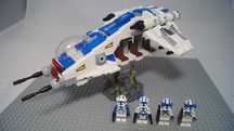 Lego Star Wars 501 Clone Assault Dropship Gunship custom MOC figurki