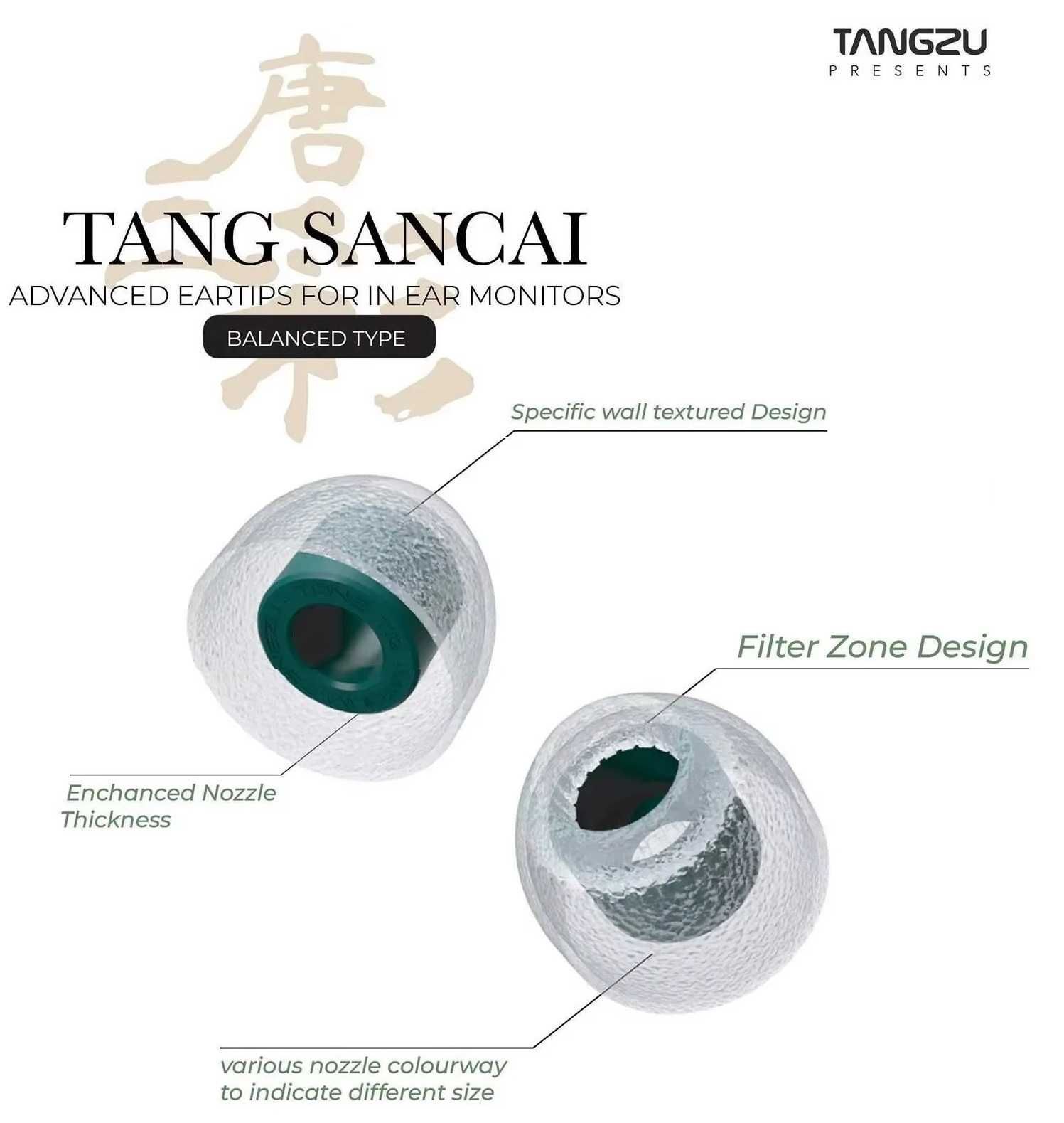 ⇒ Tangzu Tang Sancai Balanced - сменные амбушюры для IEM TWS наушников