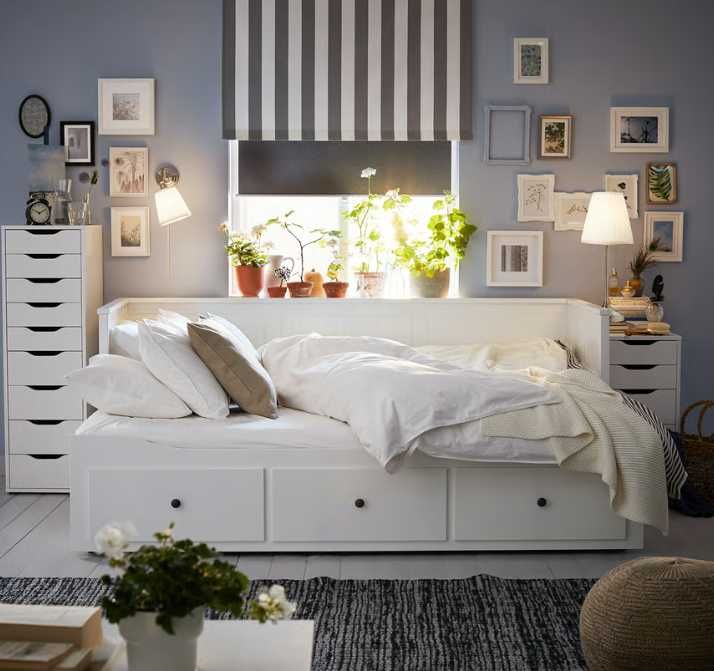 Cama HEMNES c/3 gavetas, branca, sem colchões