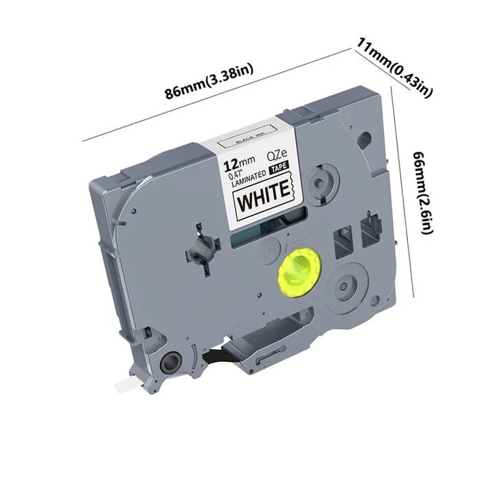 Fitas laminadas 12mm para máquina etiquetas brother. NOVAS vários MD.