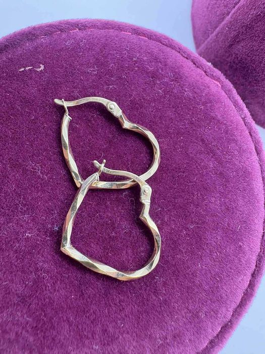 Złote kolczyki serca  585/ Nowy Lombard Katowice